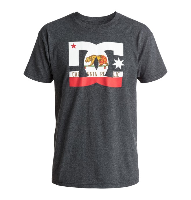 dcshoes, CALI BEAR FLAG SS, CHARCOAL HEATHER (kta0) 0 CALI BEAR FLAG SS ADYZT03880 DC Shoes