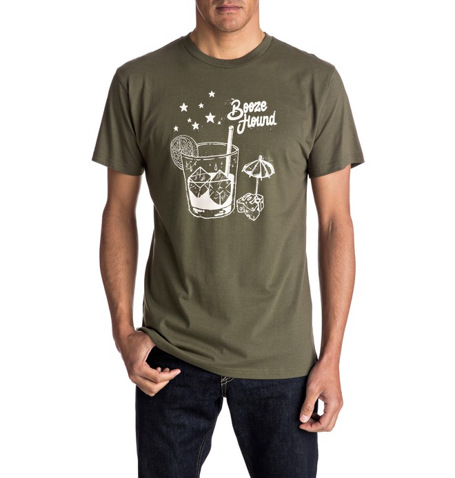 dcshoes, Men's Booze Hound Tee, DARK OLIVE (csn0) 0 Men's Booze Hound Tee ADYZT04068 DC Shoes