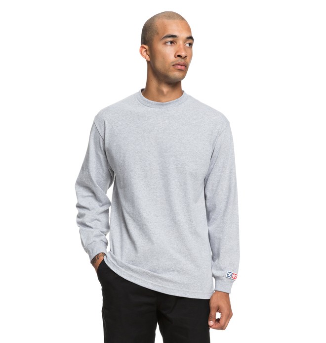 dcshoes, Shield Long Sleeve Tee, GREY HEATHER (knfh) 0 Shield Long Sleeve Tee Black ADYZT04357 DC Shoes