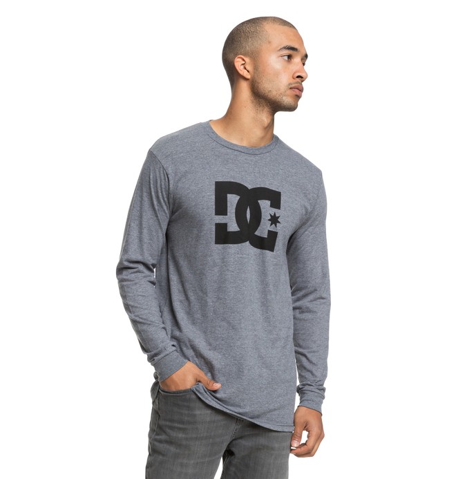dcshoes, Star Long Sleeve Tee, GREY HEATHER (knfh) 0 Star Long Sleeve Tee Black ADYZT04376 DC Shoes