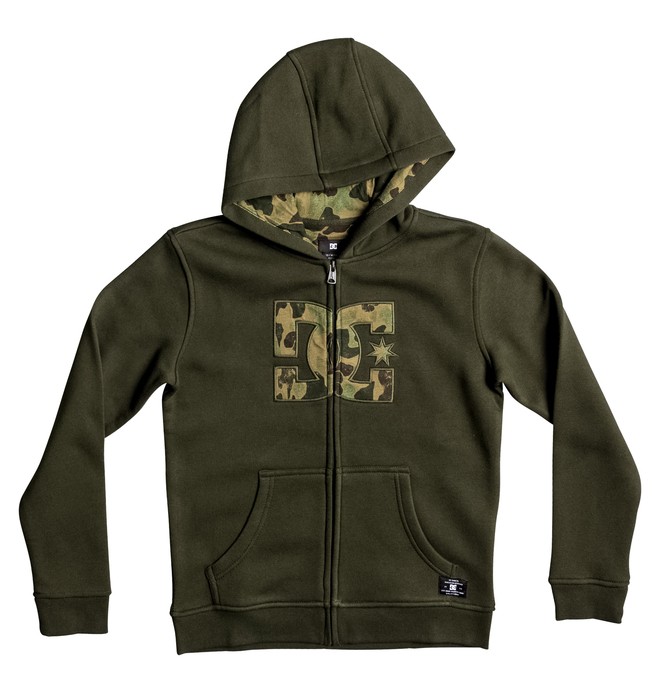dcshoes, Hook Up - Zip-Up Hoodie, DARK OLIVE (csn0) 0 Hook Up - Zip-Up Hoodie Brown EDBFT03084 DC Shoes