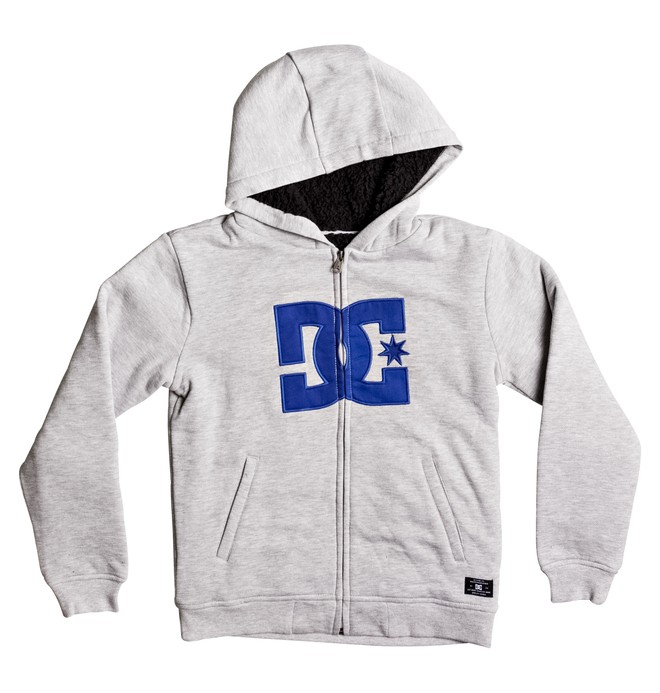 dcshoes, Star Sherpa - Sweat à capuche zippé sherpa pour Garçon 8-16 ans, GREY HEATHER (knfh) 0 Star Sherpa - Sweat à capuche zippé sherpa pour Garçon 8-16 ans EDBFT03117 DC Shoes