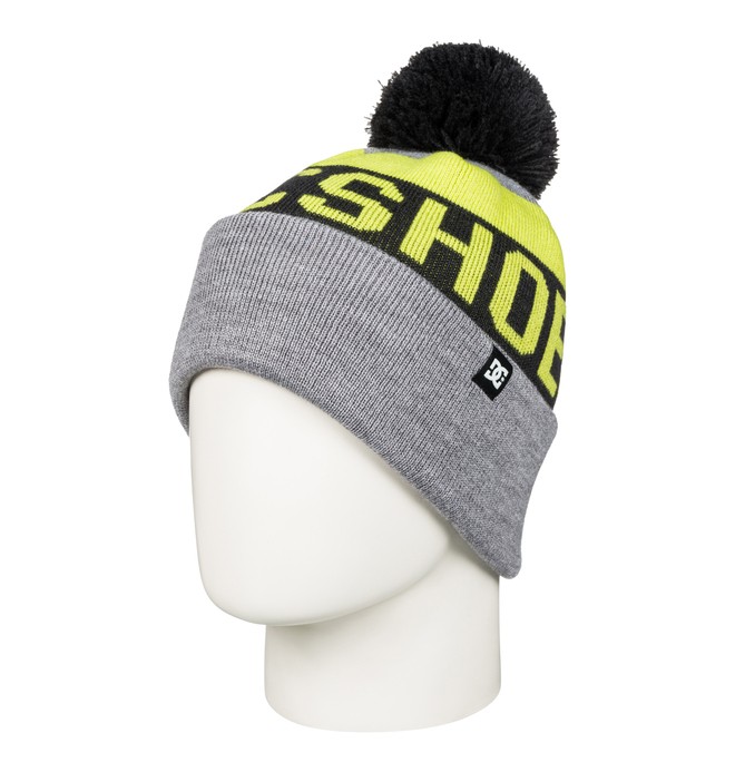 dcshoes, Boy's 8-16 Chester Bobble Hat, HEATHER PEWTER (bev0) 0 Boy's 8-16 Chester Bobble Hat EDBHA03008 DC Shoes