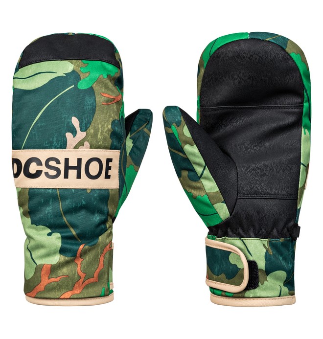 dcshoes, Boy's 8-16 Franchise Snowboard/Ski Mittens, CHIVE LEAF CAMO YOUTH (gry6) 0 Boy's 8-16 Franchise Snowboard/Ski Mittens Green EDBHN03007 DC Shoes