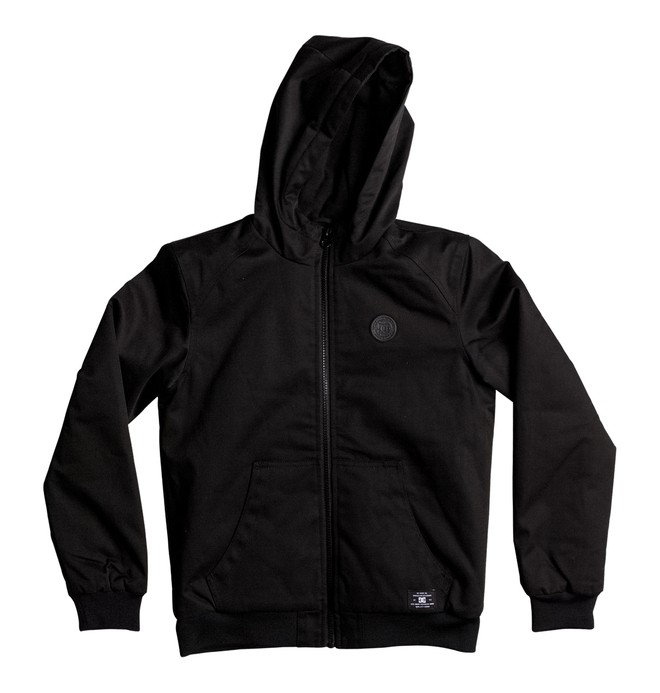 dcshoes, Ellis - Hooded Water-Resistant Jacket for Boys 8-16, BLACK (kvj0) 0 Ellis - Hooded Water-Resistant Jacket for Boys 8-16 Black EDBJK03022 DC Shoes