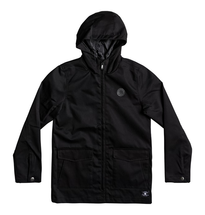 dcshoes, Kid's Exford Hooded Water Resistant Jacket, BLACK (kvj0) 0 Kid's Exford Hooded Water Resistant Jacket Black EDBJK03024 DC Shoes