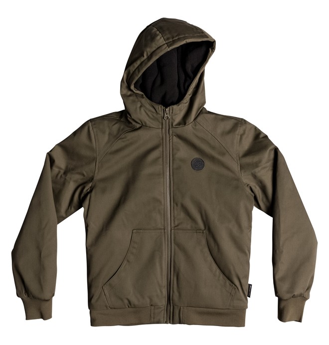 dcshoes, Boy's 8-16 Ellis Water Resistant Hooded Jacket, BURNT OLIVE (gpz0) 0 Boy's 8-16 Ellis Water Resistant Hooded Jacket Green EDBJK03035 DC Shoes