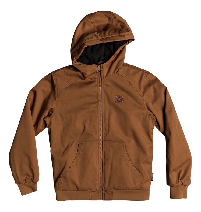 dcshoes, Ellis - Water-Resistant Hooded Jacket for Boys 8-16, DC WHEAT (nnw0) 0 Ellis - Water-Resistant Hooded Jacket for Boys 8-16 Orange EDBJK03035 DC Shoes