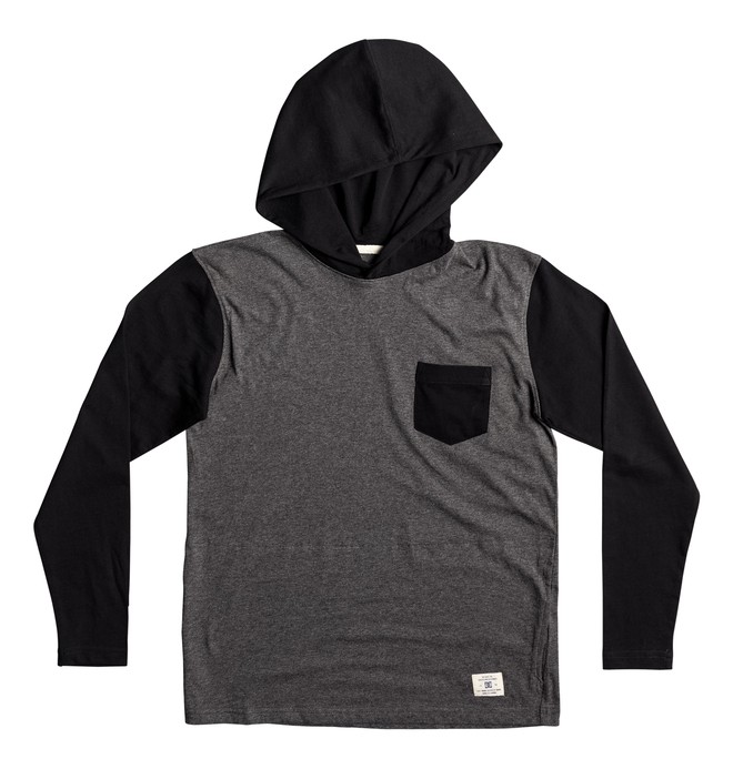 dcshoes, Rellin - Maglietta con cappuccio e maniche lunghe, CHARCOAL HEATHER (kteh) 0 Rellin - Maglietta con cappuccio e maniche lunghe Black EDBKT03082 DC Shoes