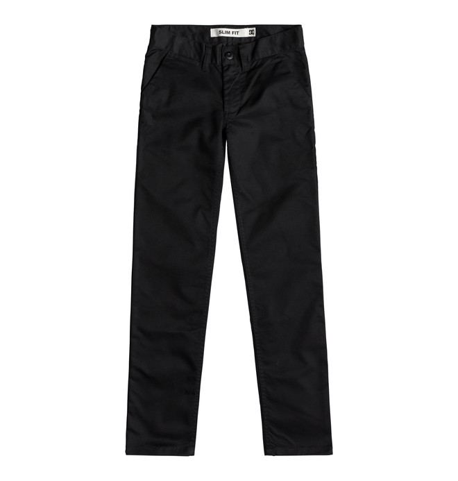dcshoes, Boy's 8-16 Worker Slim Fit Chinos, BLACK (kvj0) 0 Boy's 8-16 Worker Slim Fit Chinos Black EDBNP03021 DC Shoes