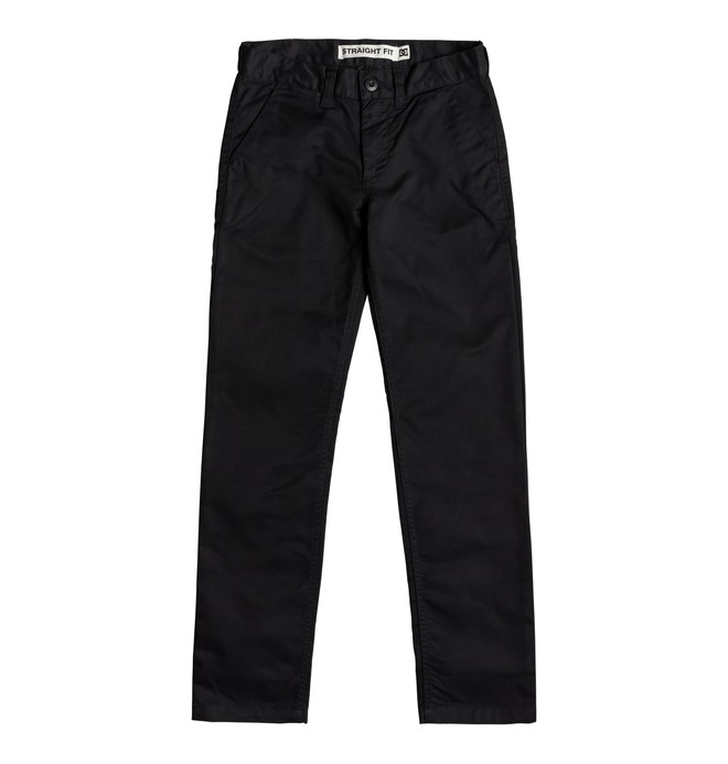 dcshoes, Boy's 8-16 Worker Straight Fit Chinos, BLACK (kvj0) 0 Boy's 8-16 Worker Straight Fit Chinos Black EDBNP03022 DC Shoes