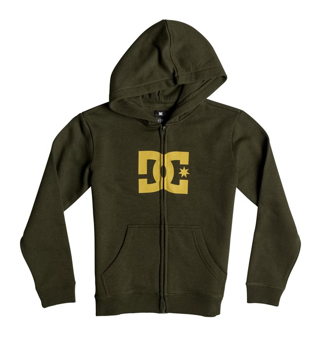 dcshoes, Boy's 8-16 Star Zip Up Hoodie, DARK OLIVE (csn0) 0 Boy's 8-16 Star Zip Up Hoodie EDBSF03039 DC Shoes