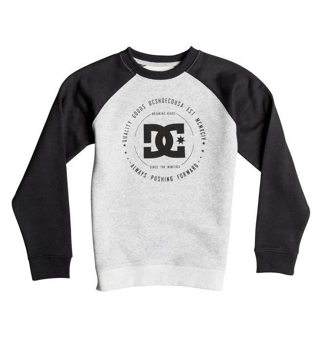 dcshoes, Kid's Rebuilt Raglan Sweatshirt, LIGHT GREY HEATHER (seyh) 0 Kid's Rebuilt Raglan Sweatshirt EDBSF03060 DC Shoes