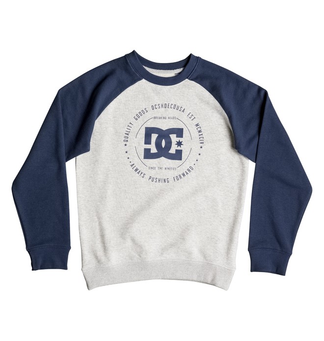 dcshoes, Rebuilt Raglan - Sweat, SUMMER BLUES/LIGHT HEATHER GRE (xbbs) 0 Rebuilt Raglan - Sweat EDBSF03070 DC Shoes