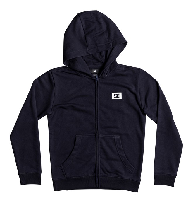 dcshoes, Boy's 8-16 Stage Box Zip Up Hoodie, DARK INDIGO (byj0) 0 Boy's 8-16 Stage Box Zip Up Hoodie Blue EDBSF03085 DC Shoes
