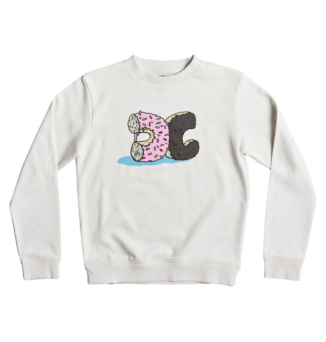 dcshoes, Boy's 8-16 Donut Crush Sweatshirt, SNOW WHITE (wbb0) 0 Boy's 8-16 Donut Crush Sweatshirt EDBSF03086 DC Shoes