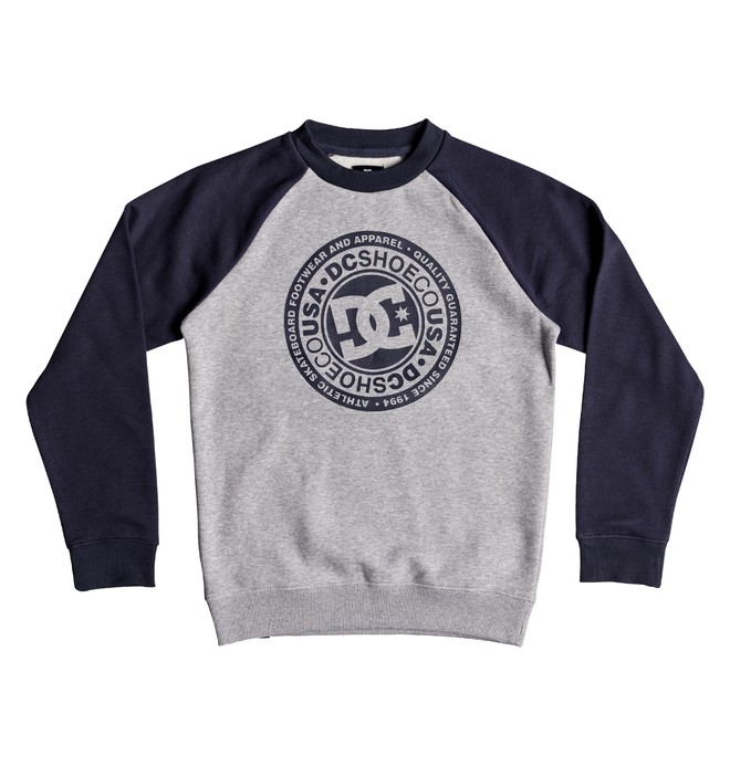 dcshoes, Boy's 8-16 Circle Star Sweatshirt, BLACK IRIS/ GREY HEATHER (xbbs) 0 Boy's 8-16 Circle Star Sweatshirt Blue EDBSF03092 DC Shoes