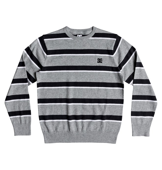 dcshoes, Sabotage Stripe - Pull col rond pour Garçon 8-16 ans, GREY HEATHER (knfh) 0 Sabotage Stripe - Pull col rond pour Garçon 8-16 ans Noir EDBSW03014 DC Shoes