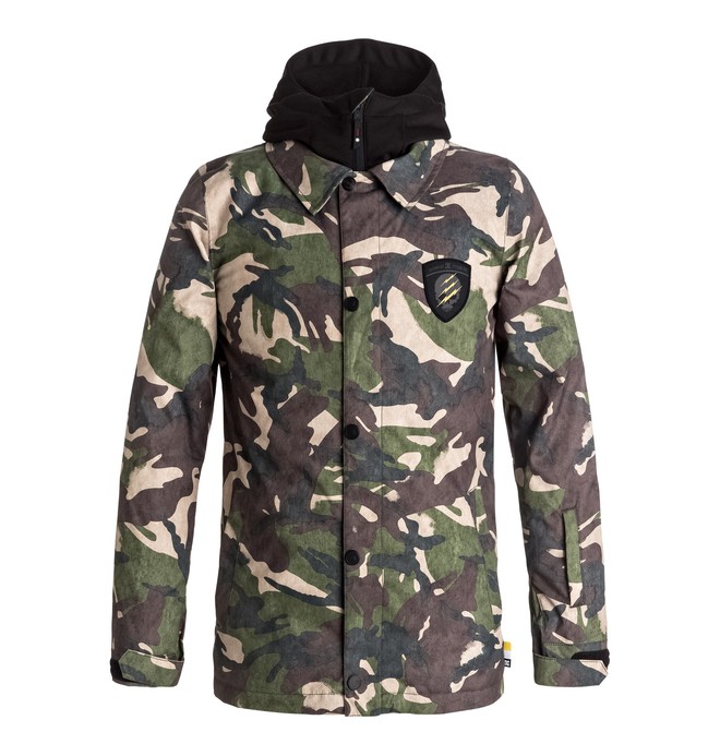 dcshoes, Cash Only - Snowboard Coach Jacket, BRITISH WOODLAND CAMO YOUTH (gry6) 0 Cash Only - Snowboard Coach Jacket Green EDBTJ03021 DC Shoes
