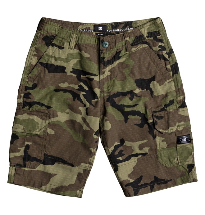 dcshoes, Boy's 8-16 Ripstop 18.5" Cargo Shorts, CAMO (gsr6) 0 Boy's 8-16 Ripstop 18.5" Cargo Shorts Green EDBWS03018 DC Shoes