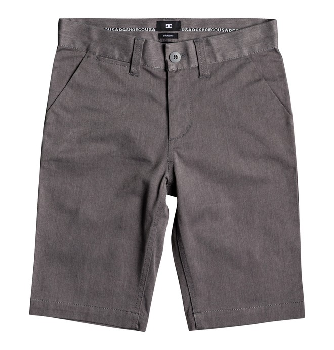 dcshoes, Worker Heathered - Chino Shorts for Boys 8-16, GREY HEATHER (knfh) 0 Worker Heathered - Chino Shorts for Boys 8-16 Black EDBWS03046 DC Shoes