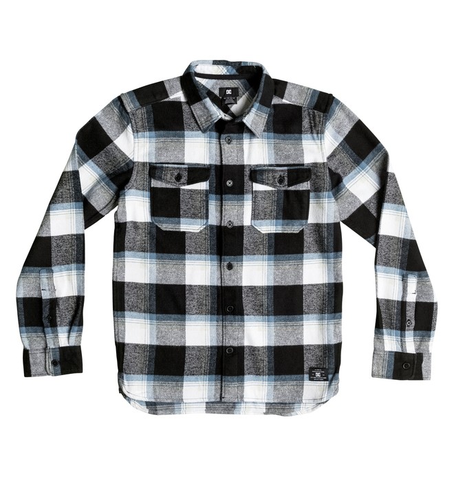dcshoes, Boy's 8-16 Marsha Flannel Long Sleeve Shirt, MARSHA BLACK (kvj3) 0 Boy's 8-16 Marsha Flannel Long Sleeve Shirt EDBWT03017 DC Shoes