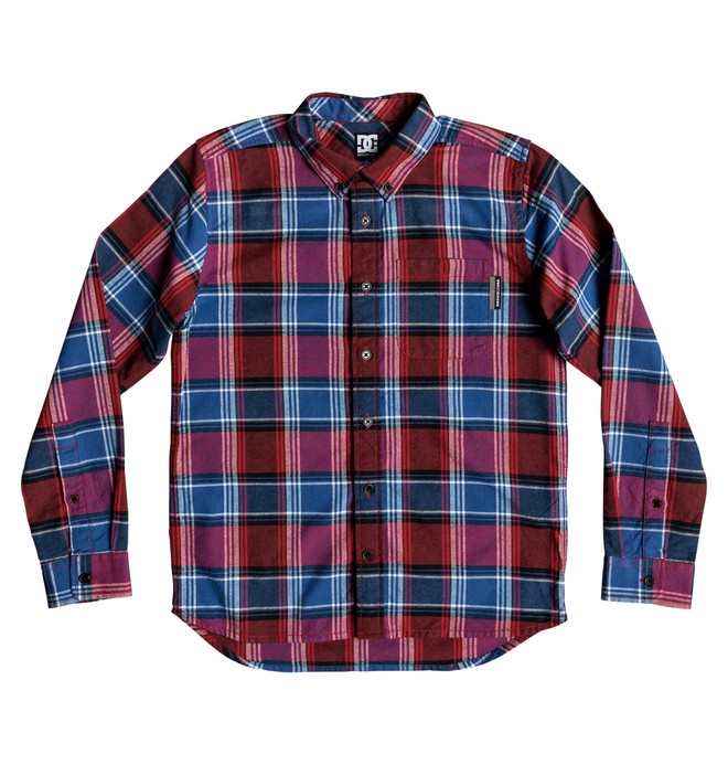 dcshoes, Boy's 8-16 Northboat Long Sleeve Shirt, RACING RED (rqr0) 0 Boy's 8-16 Northboat Long Sleeve Shirt Red EDBWT03049 DC Shoes