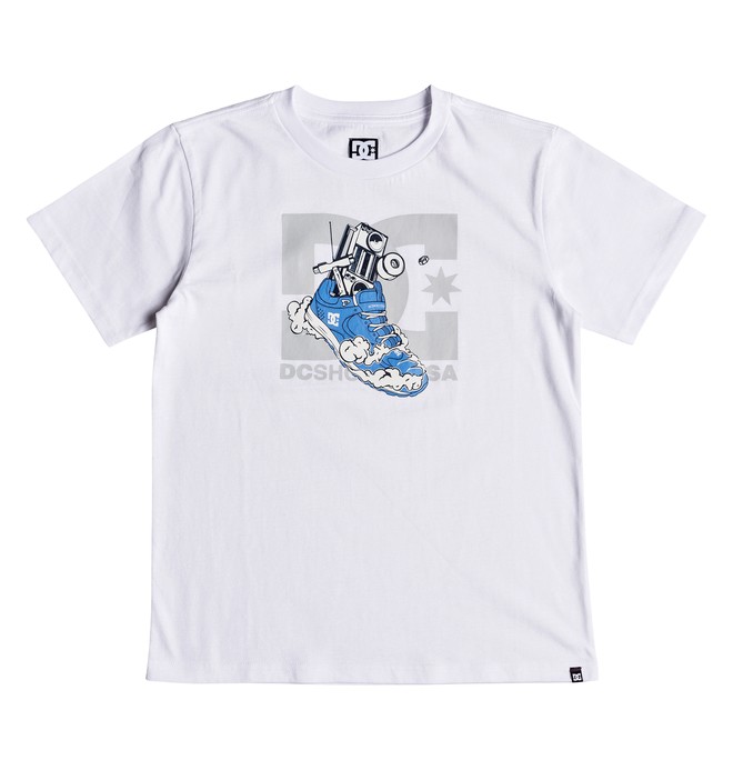 dcshoes, Kick Out - Camiseta para Chicos 8-16, SNOW WHITE (wbb0) 0 Kick Out - Camiseta para Chicos 8-16 Blanco EDBZT03294 DC Shoes