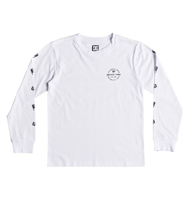 dcshoes, Worldwide Flag - Camiseta de manga larga para Chicos 8-16, SNOW WHITE (wbb0) 0 Worldwide Flag - Camiseta de manga larga para Chicos 8-16 Blanco EDBZT03303 DC Shoes