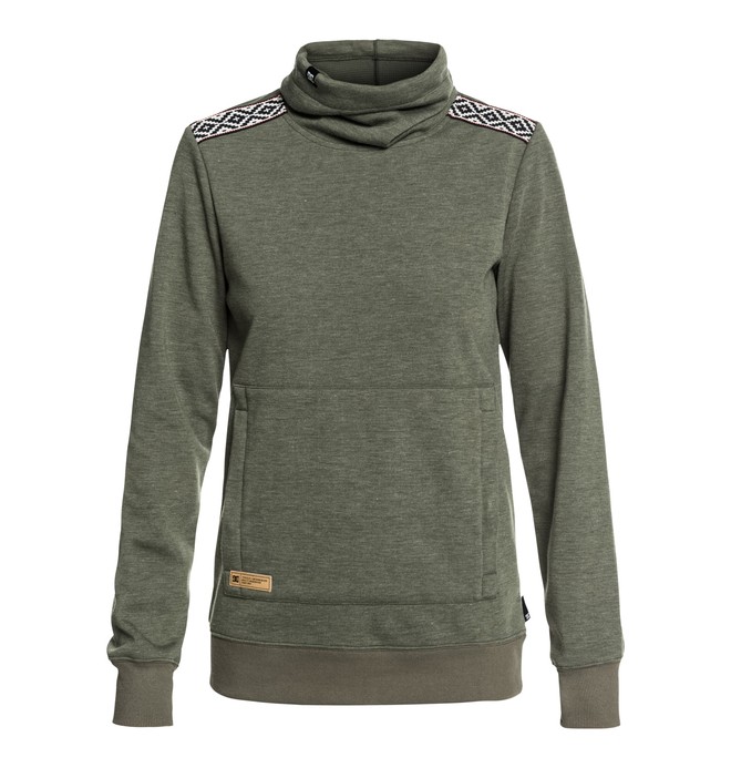 dcshoes, Women's Veneer Technical Roll Neck Sweatshirt, BEETLE (gqm0) 0 Women's Veneer Technical Roll Neck Sweatshirt Green EDJFT03059 DC Shoes