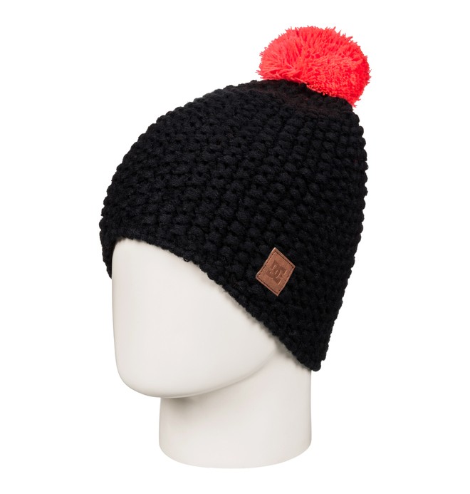 dcshoes, Women's Leaf Bobble Hat, BLACK (kvj0) 0 Women's Leaf Bobble Hat EDJHA03023 DC Shoes