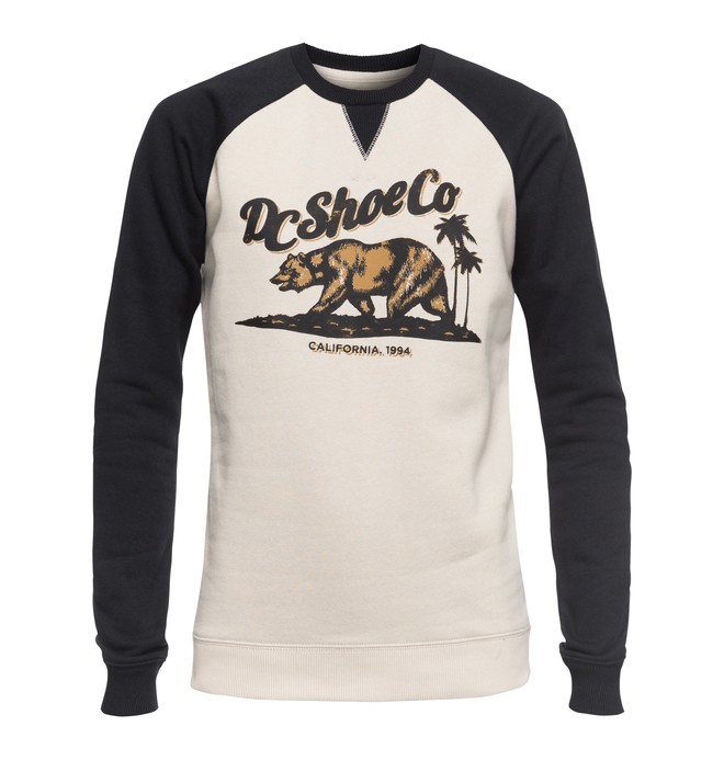 dcshoes, Bear And Palms Raglan - Sweat, RAINY DAY (sew0) 0 Bear And Palms Raglan - Sweat Gris EDJSF03015 DC Shoes