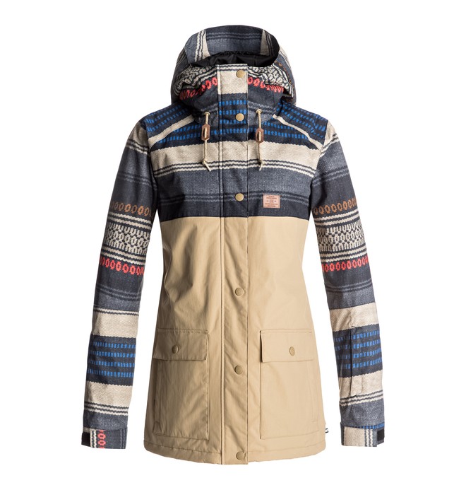 dcshoes, Cruiser - Veste de snow pour Femme, PONCHO STRIPE WMS (cjz3) 0 Cruiser - Veste de snow pour Femme Marron EDJTJ03028 DC Shoes