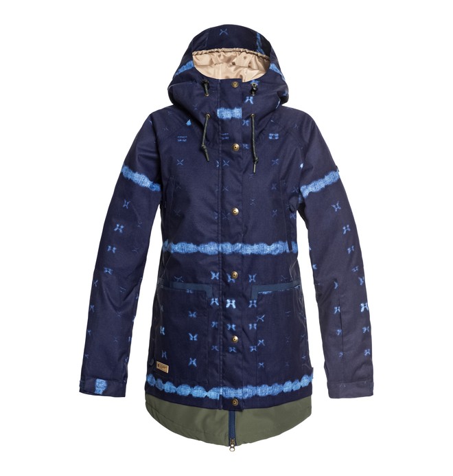 dcshoes, Women's Riji Snow Jacket, DARK BLUE MUD CLOTH B (bsn8) 0 Women's Riji Snow Jacket Blue EDJTJ03035 DC Shoes