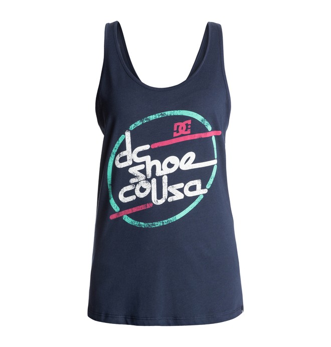 dcshoes, Women's Neon Woman Tank Screen Tee, INDIGO (btn0) 0 Women's Neon Woman Tank Screen Tee EDJZT03012 DC Shoes