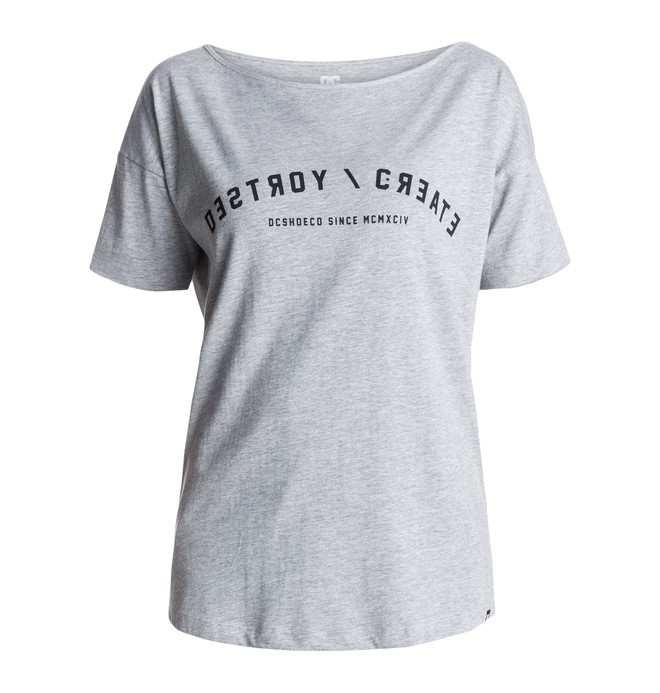 dcshoes, Women's Station Woman Tee Screen Tee, HEATHER GREY (knfh) 0 Women's Station Woman Tee Screen Tee EDJZT03020 DC Shoes
