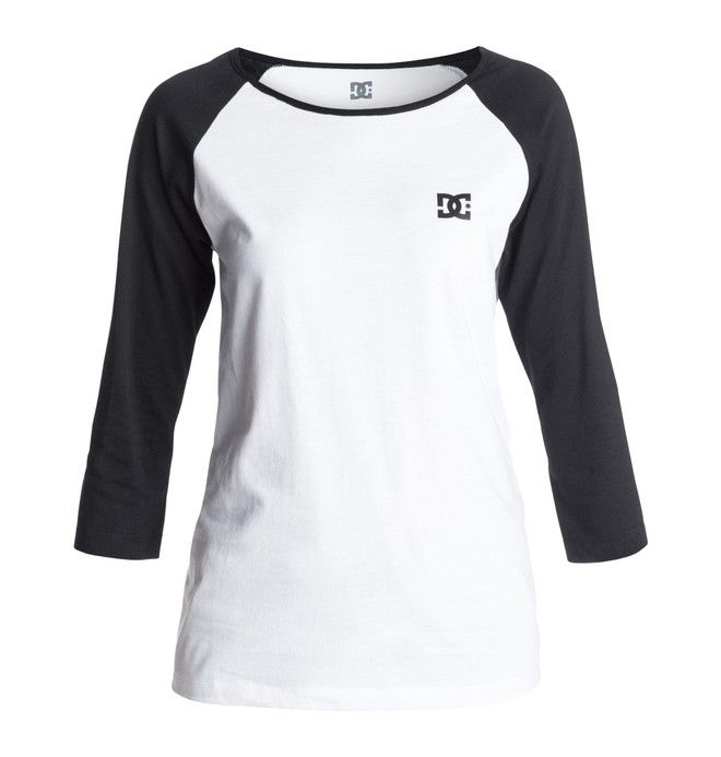 dcshoes, Women's Solo Woman Raglan Screen Tee, BLACK (kvj0) 0 Women's Solo Woman Raglan Screen Tee EDJZT03023 DC Shoes