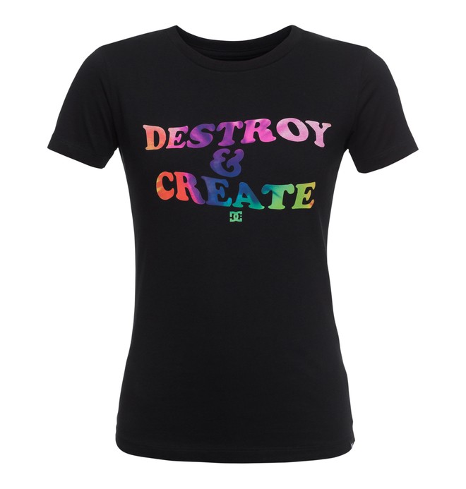 dcshoes, Destroy Create - T-Shirt for Women, BLACK (kvj0) 0 Destroy Create - T-Shirt for Women EDJZT03087 DC Shoes