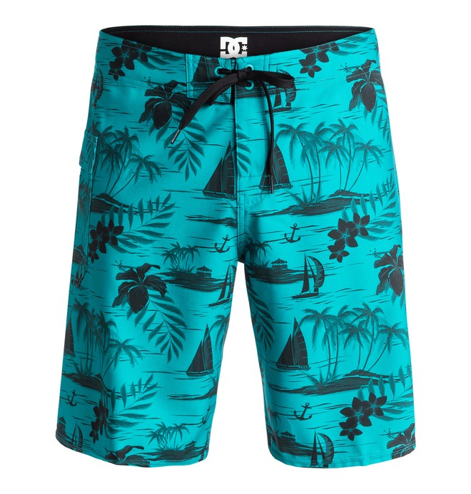 dcshoes, Men's Wellscray 20" Boardshorts, CRUISER ISLAND TROPICAL GREEN (bpq2) 0 Men's Wellscray 20" Boardshorts EDYBS03039 DC Shoes