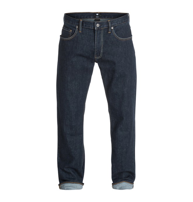 Worker Basic Roomy Jean Indigo Rinse 32 EDYDP03070 0 Men's Worker Roomy 32" Jeans EDYDP03070 DC Shoes