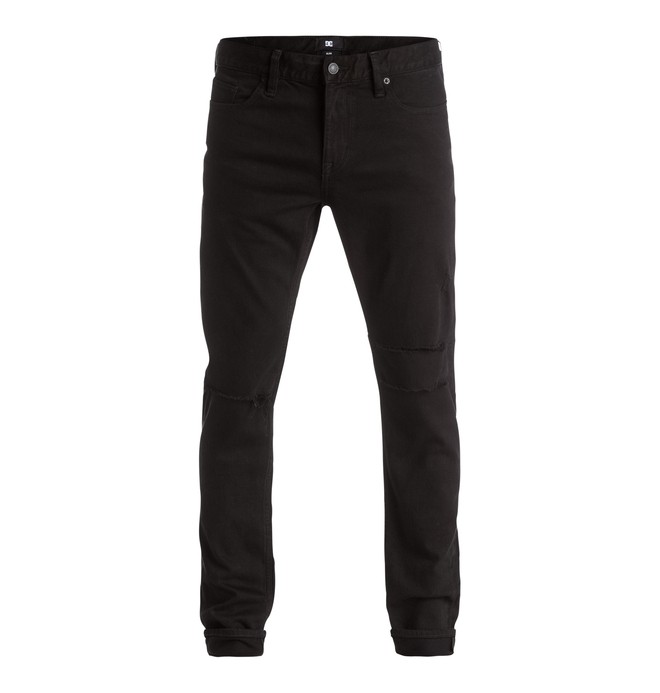dcshoes, Men's Black Destroyed Slim Fit Jeans, BLACK DESTROY (kvmw) 0 Men's Black Destroyed Slim Fit Jeans EDYDP03272 DC Shoes