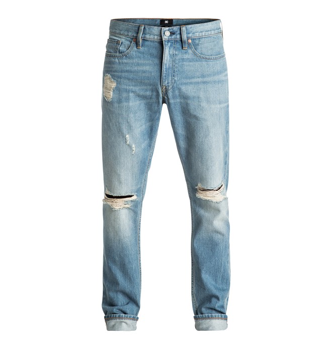 dcshoes, Men's Washed Indigo Desty Straight Taper Fit Jeans, MEDIUM INDIGO BLEACH (bjdw) 0 Men's Washed Indigo Desty Straight Taper Fit Jeans EDYDP03306 DC Shoes