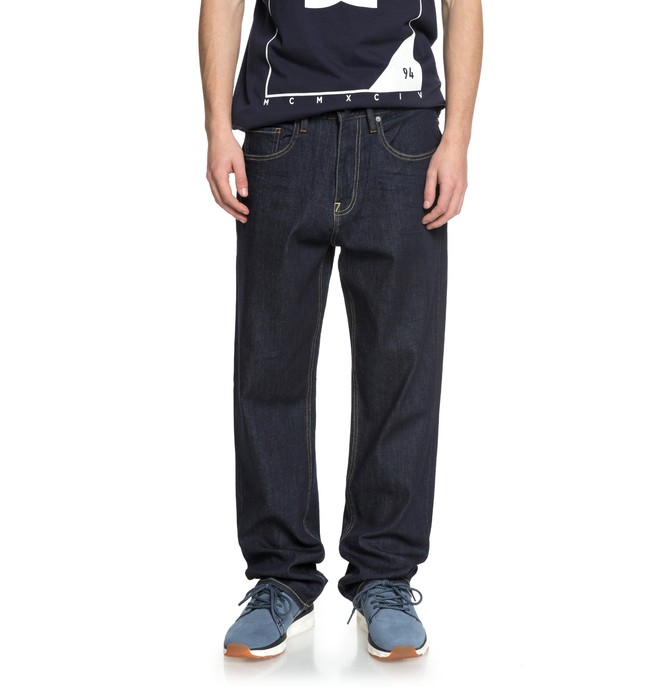 dcshoes, Worker Indigo Rinse - Jean ample, INDIGO RINSE (btkw) 0 Worker Indigo Rinse - Jean ample Bleu EDYDP03371 DC Shoes