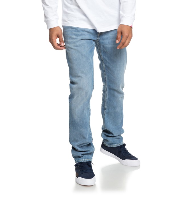dcshoes, Worker Light Bleach Indigo Blue - Jean coupe droite pour Homme, LIGHT INDIGO BLEACH (bfgw) 0 Worker Light Bleach Indigo Blue - Jean coupe droite pour Homme Bleu EDYDP03374 DC Shoes