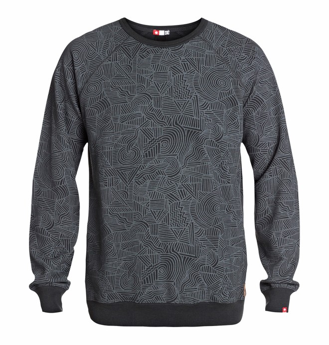 dcshoes, Men's Core Crew Print Sweatshirt, BS PRINT BLACK (kvj5) 0 Men's Core Crew Print Sweatshirt EDYFT03067 DC Shoes