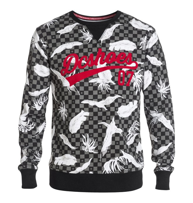 dcshoes, Men's Alpena Sweatshirt, LEAFY CHECK BLACK (kvj1) 0 Men's Alpena Sweatshirt EDYFT03087 DC Shoes