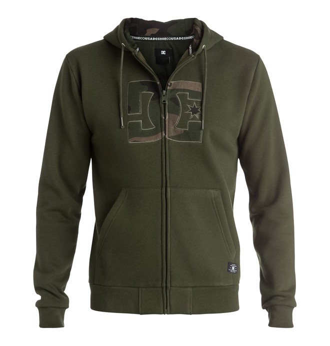 dcshoes, Hook Up Zipper Up Hoodie, DARK OLIVE (csn0) 0 Hook Up Zipper Up Hoodie EDYFT03222 DC Shoes