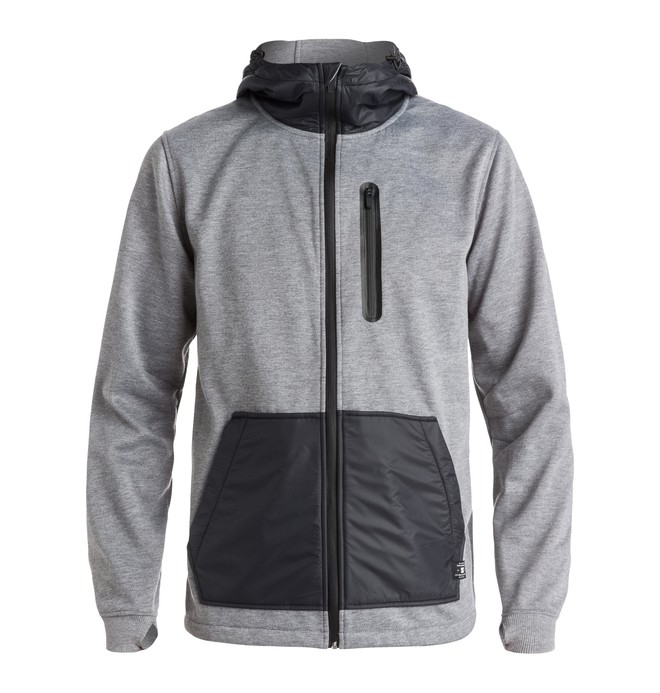 dcshoes, Men's United Zip Up Technical Hoodie, HEATHER PEWTER (bev0) 0 Men's United Zip Up Technical Hoodie EDYFT03228 DC Shoes