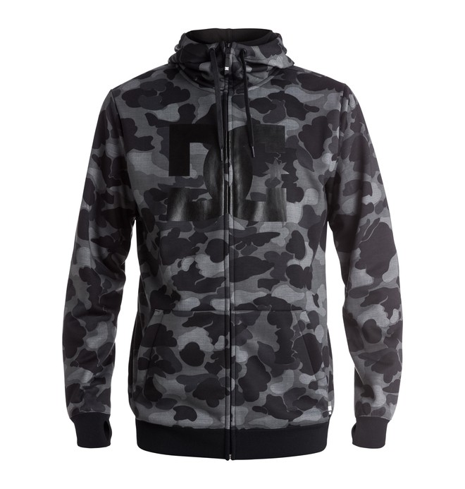 dcshoes, Men's Snowstar Zip Up Technical Hoodie, CAMOUFLAGE LODGE GREY (kpf6) 0 Men's Snowstar Zip Up Technical Hoodie EDYFT03232 DC Shoes