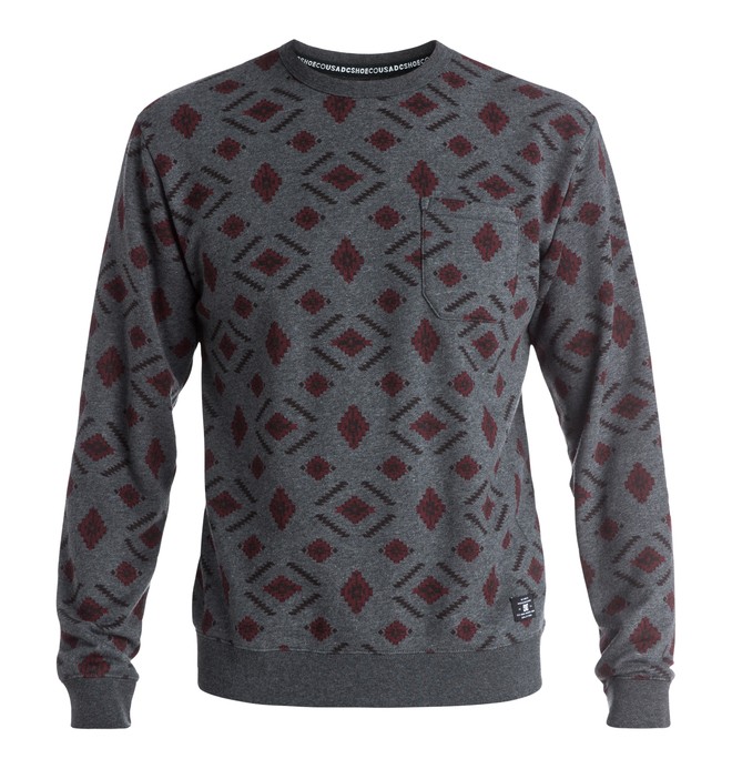 dcshoes, Wesler - Sweat, HEATHER CHARCOAL ETHNIC PRINT (kte1) 0 Wesler - Sweat EDYFT03247 DC Shoes
